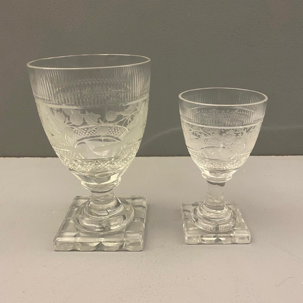 Victorian Engraved and Cut Sherry Glasses (Set of 10) 1880-1890 View V