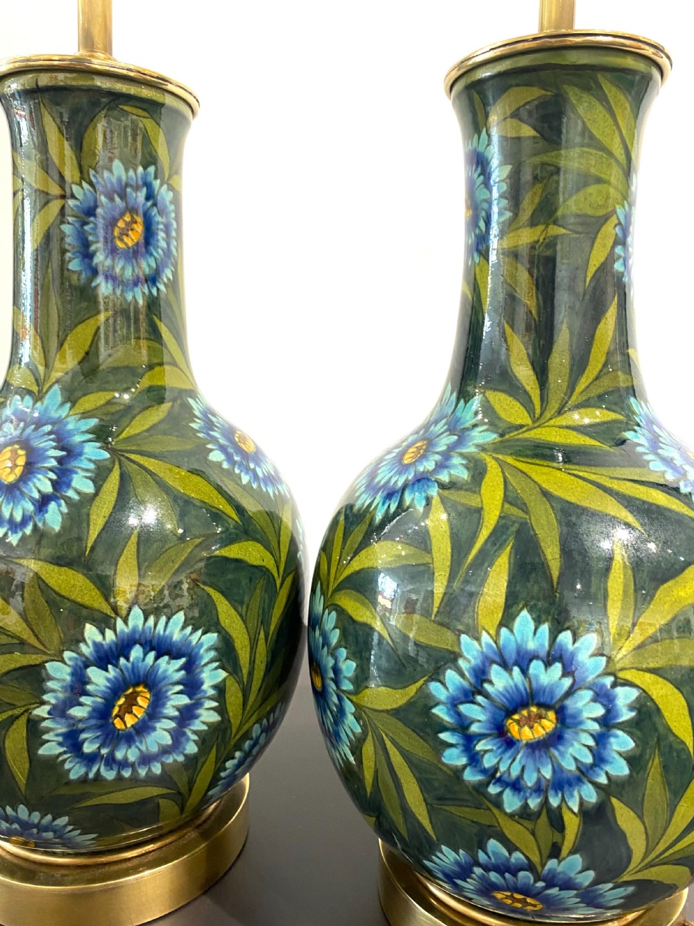 A Pair Of Doulton vases converted into lamp bases View V