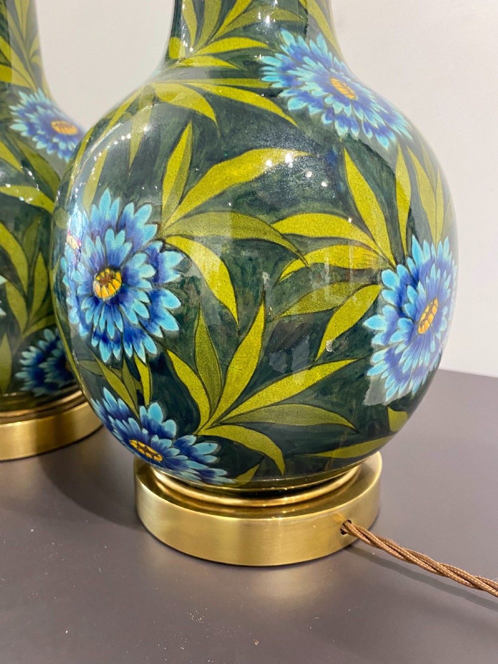 A Pair Of Doulton vases converted into lamp bases View VI