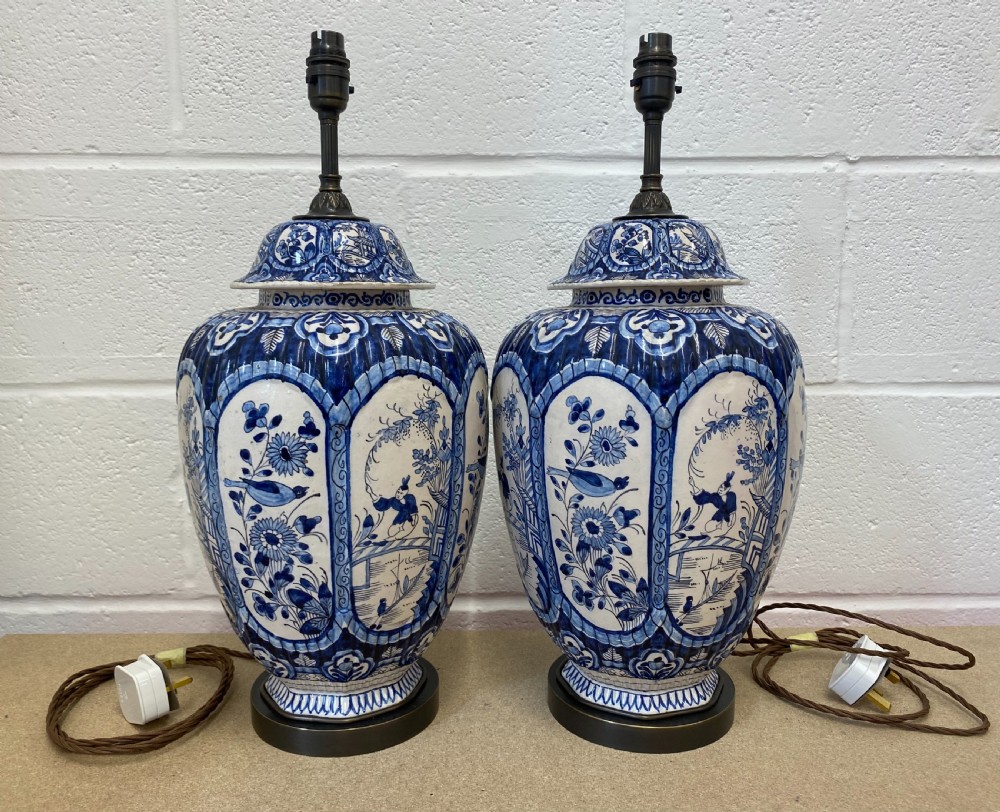 A Pair Of Delft Vases With Chinoiserie View II