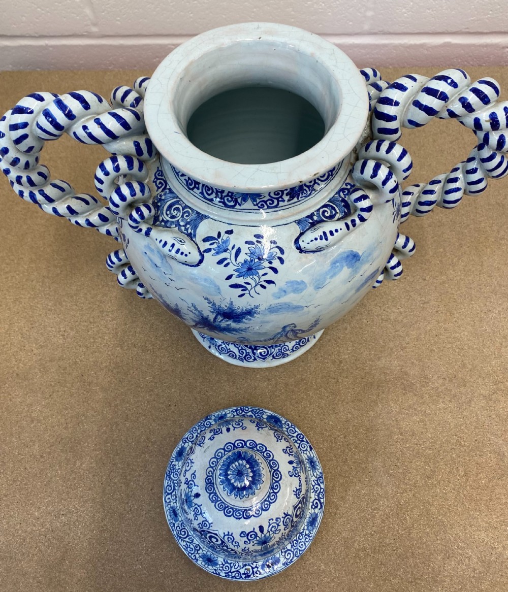 Large Delft Vase With Twisted Handles (1850) View IV