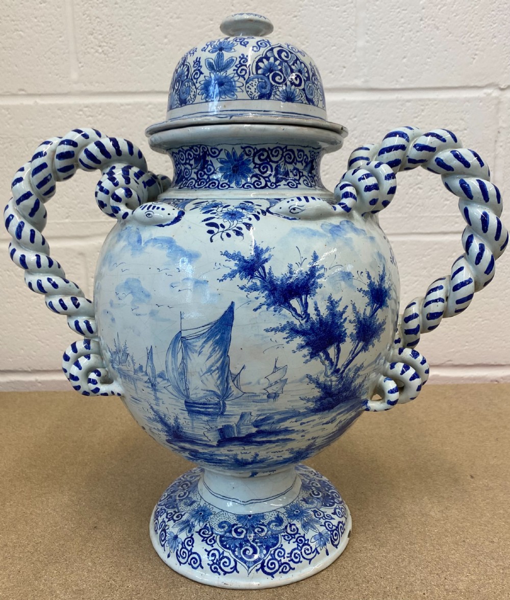 Large Delft Vase With Twisted Handles (1850) View IX