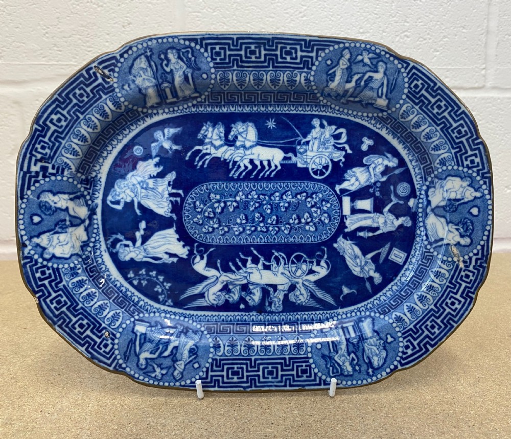 A Pair Of Herculaneum Blue And White Greek Pattern Platters 1805-1815 View II