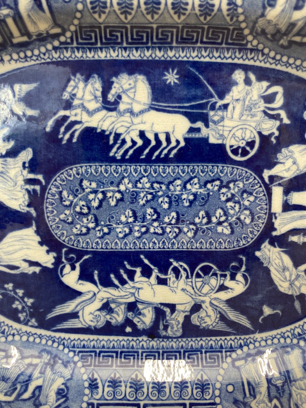 A Pair Of Herculaneum Blue And White Greek Pattern Platters 1805-1815 View IV
