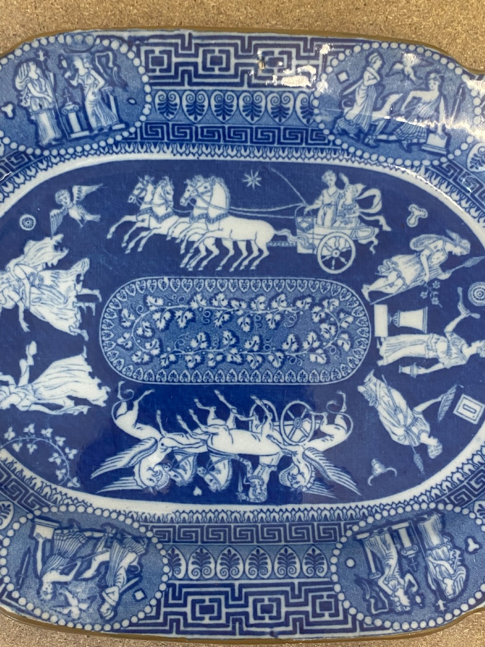 A Pair Of Herculaneum Blue And White Greek Pattern Platters 1805-1815 View II