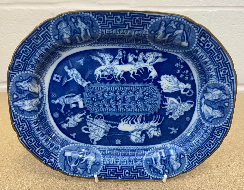 Herculaneum Blue and white Greek Pattern Platter