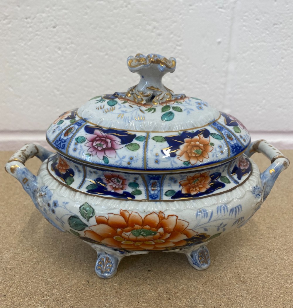 A Pair Of Hicks and Meigh Ironstone  sauce Tureens on stands 2nd pair View V