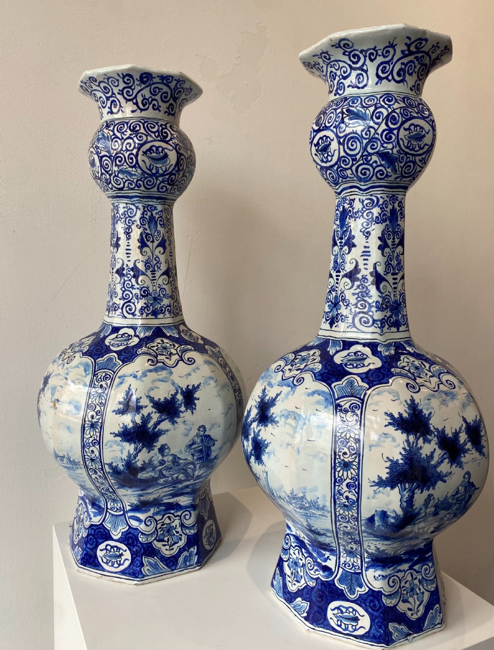A Pair of Onion Shaped Delft Vases View II