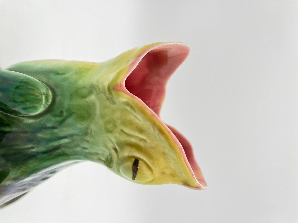 A French Majolica pottery multicolor green Frog 1890 View V