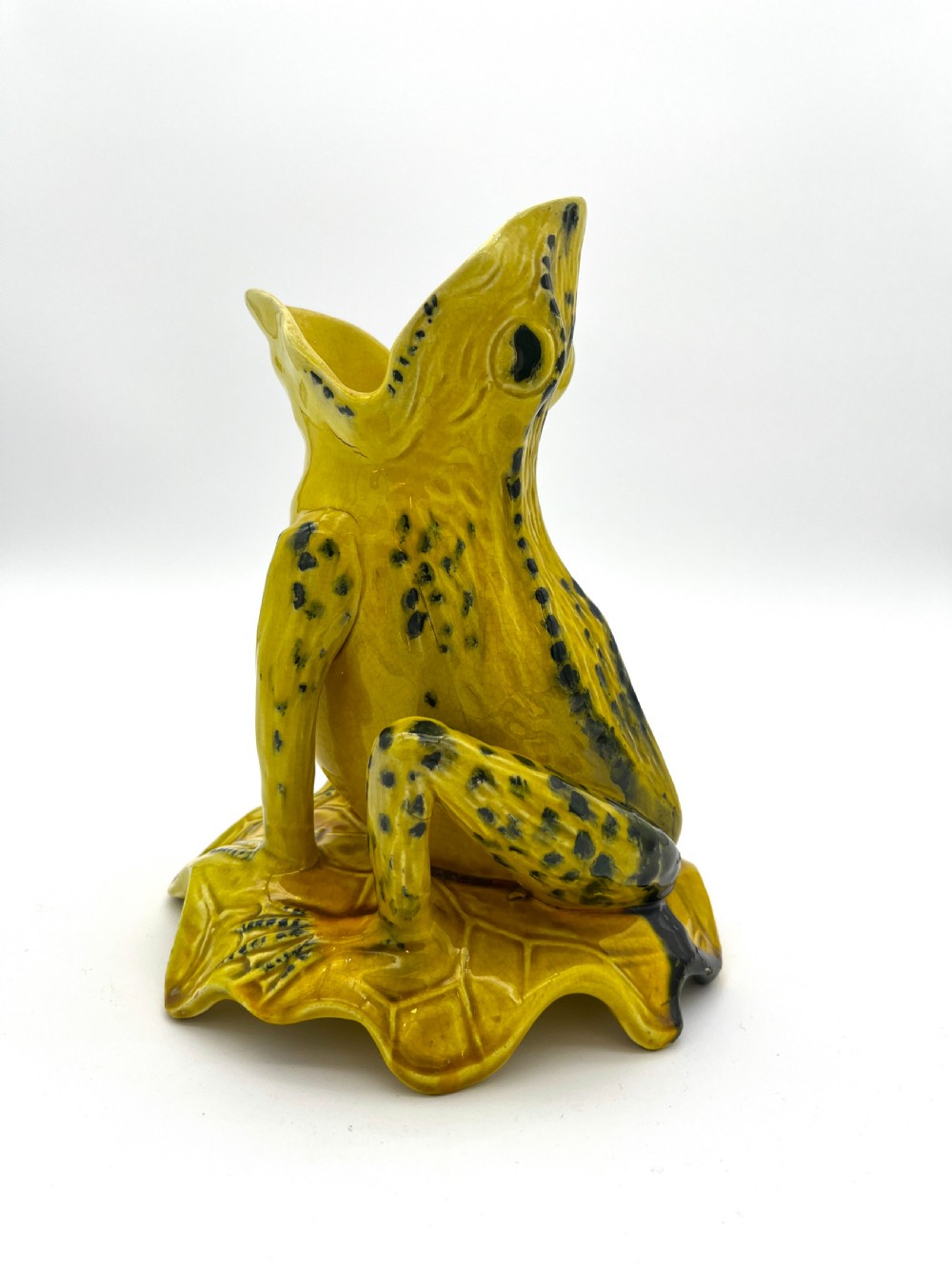 A French Majolica pottery light yellow Frog 1890 View II