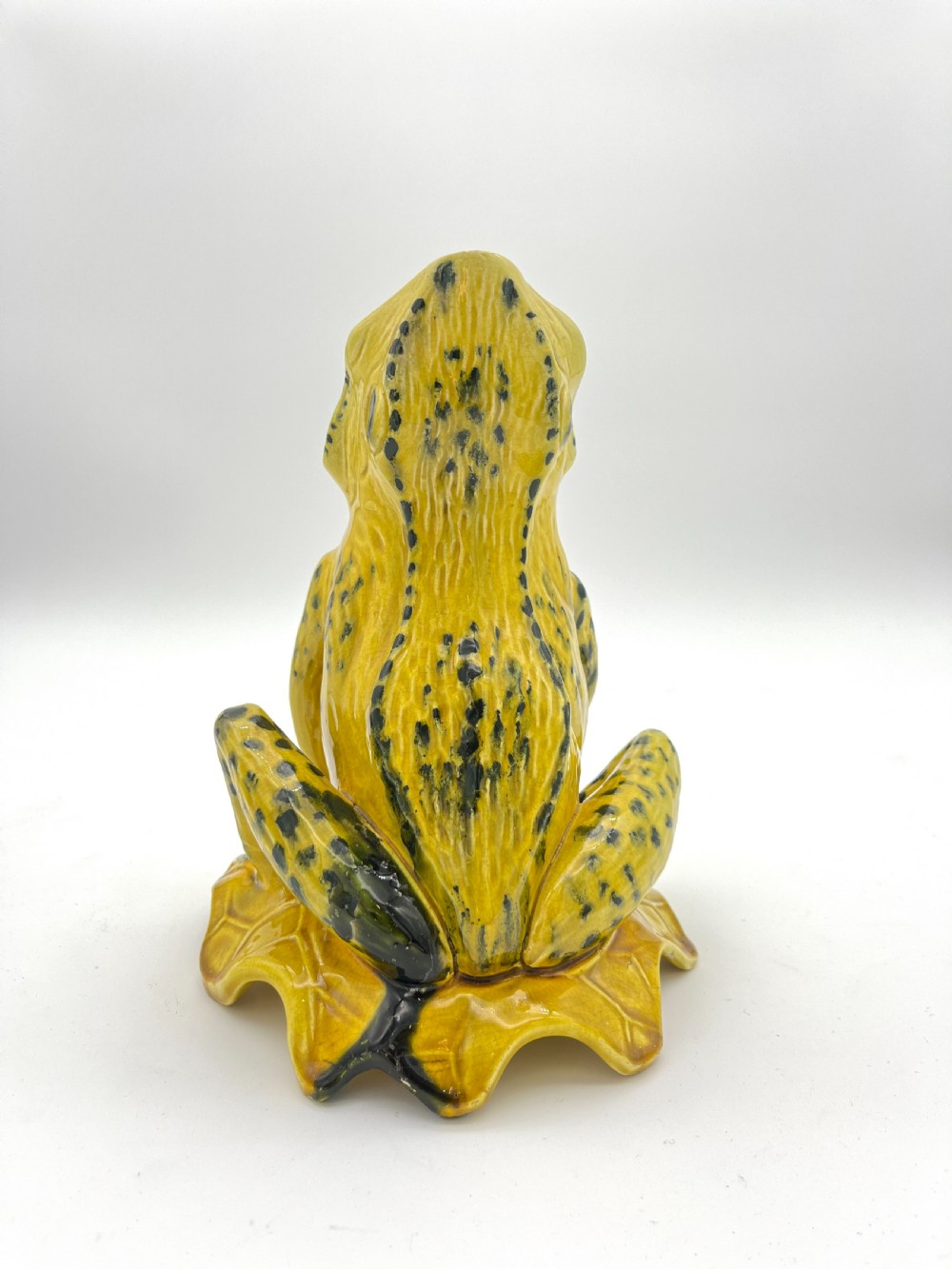 A French Majolica pottery light yellow Frog 1890 View III