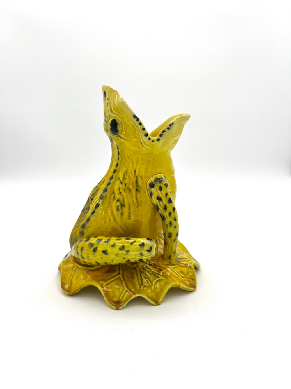 A French Majolica pottery light yellow Frog 1890