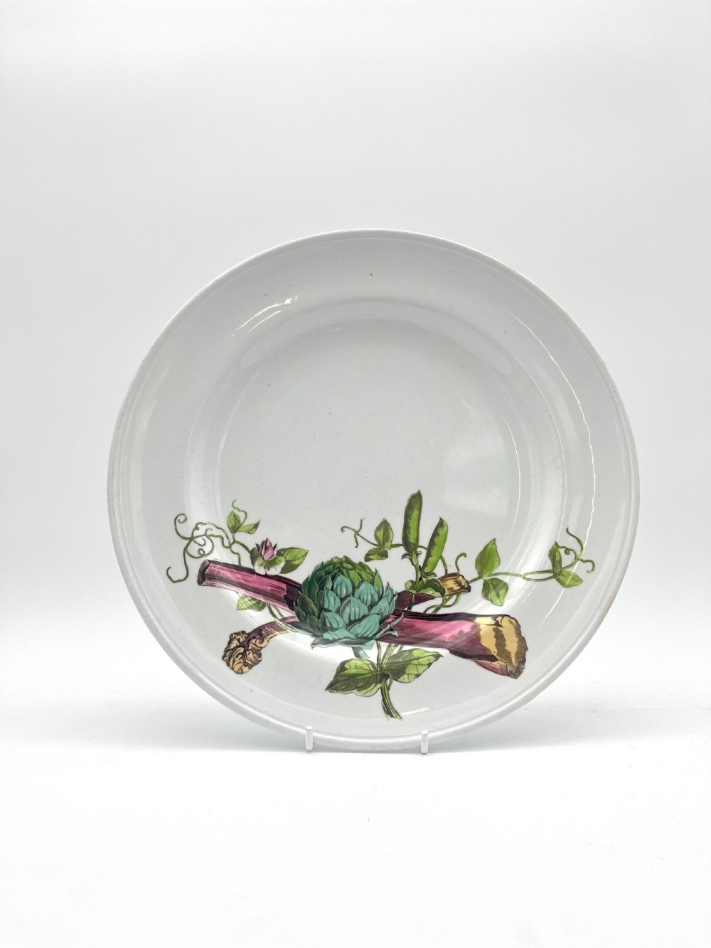 A beautiful 1870’s Minton Creamware body of platter and plates with vegetables patterns View XI