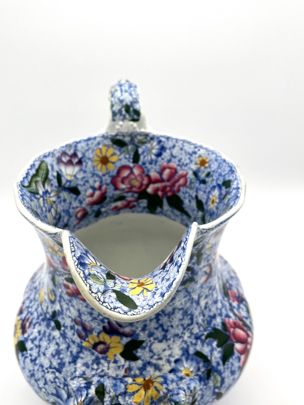 Hicks and Meigh Blue Chintz Footbath Jug 1845 View VIII