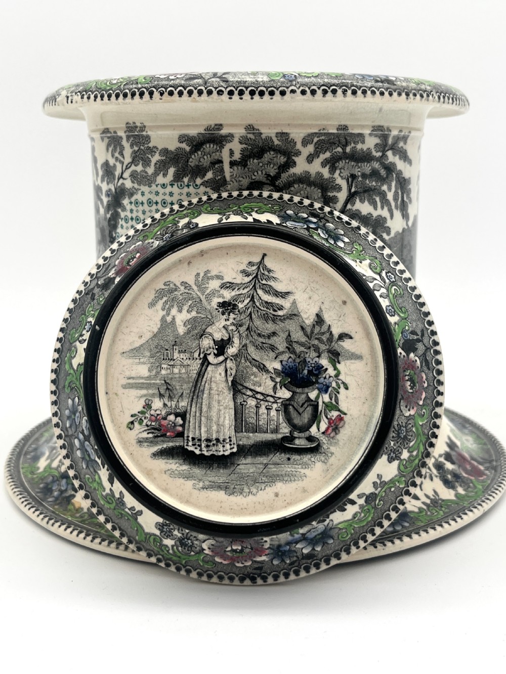 A richly decorated Bristol Pottery 1845-50 Tobacco Jar View II