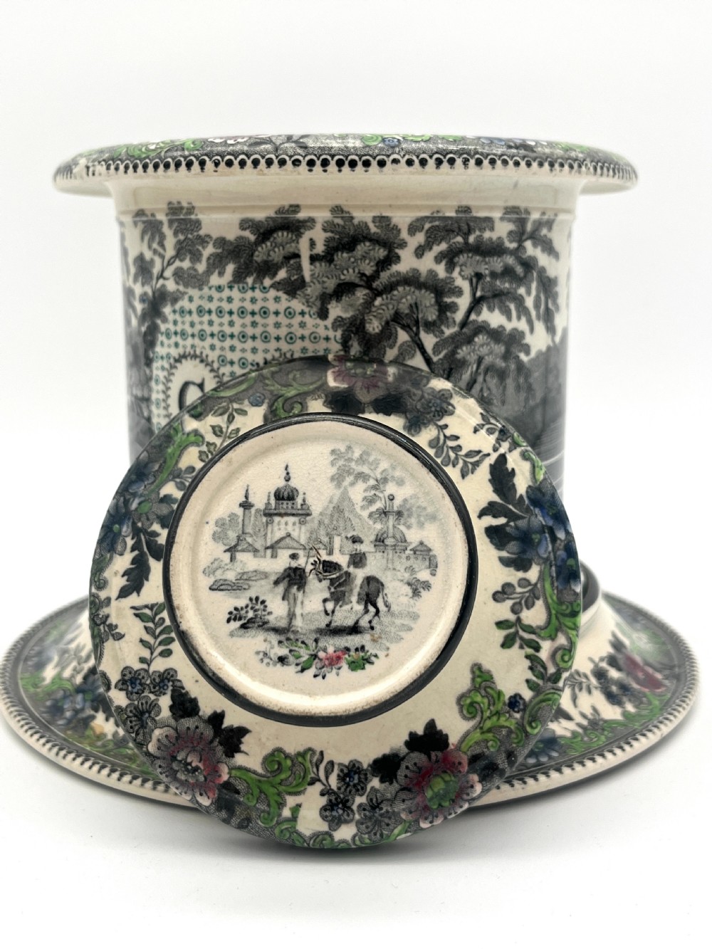 A richly decorated Bristol Pottery 1845-50 Tobacco Jar View III