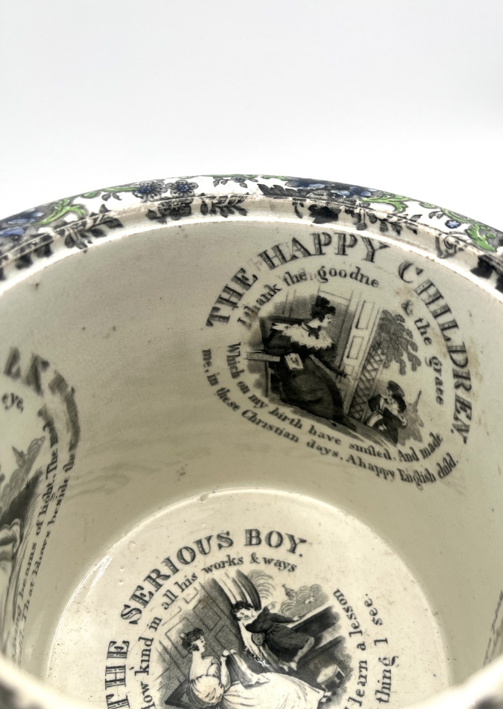 A richly decorated Bristol Pottery 1845-50 Tobacco Jar View V