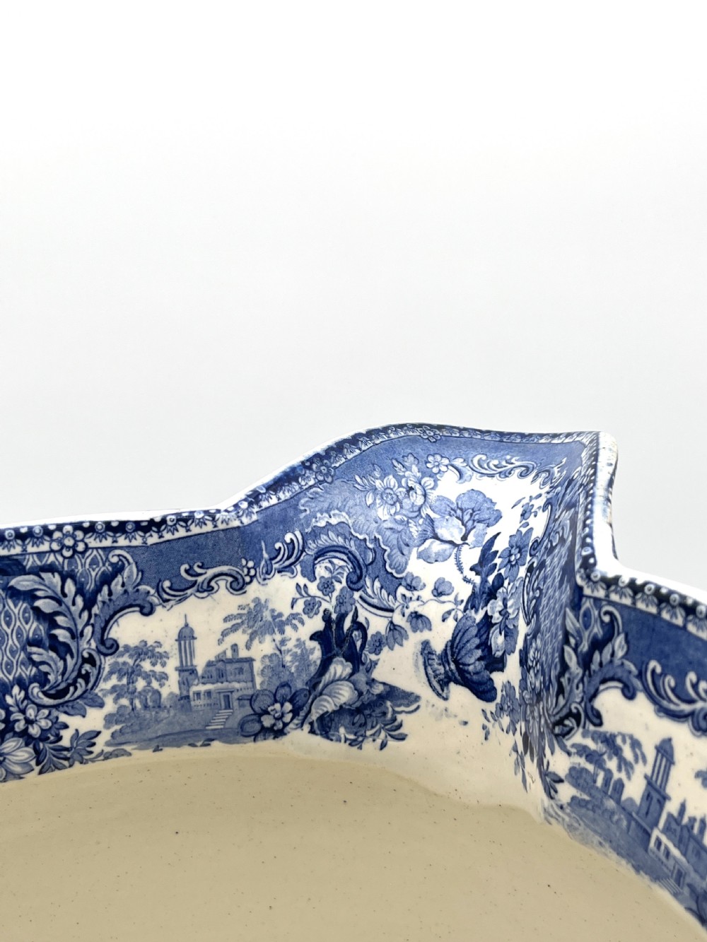An enormous Blue & White Transfer Jug. Circa 1820 View VII