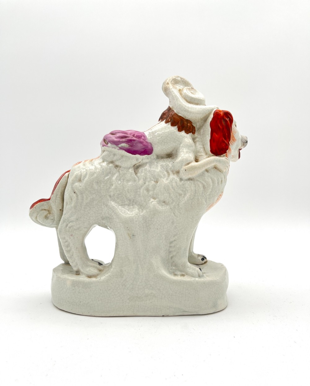 A Rare Staffordshire Pottery Royal Child on a St. Bernard. 1860-70 View III