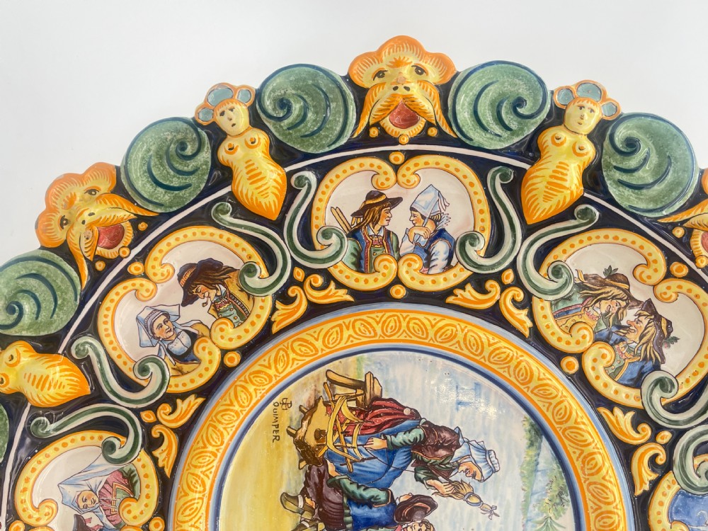 An early 20th Century Porquier Beau Quimper Exhibition Charger View VI