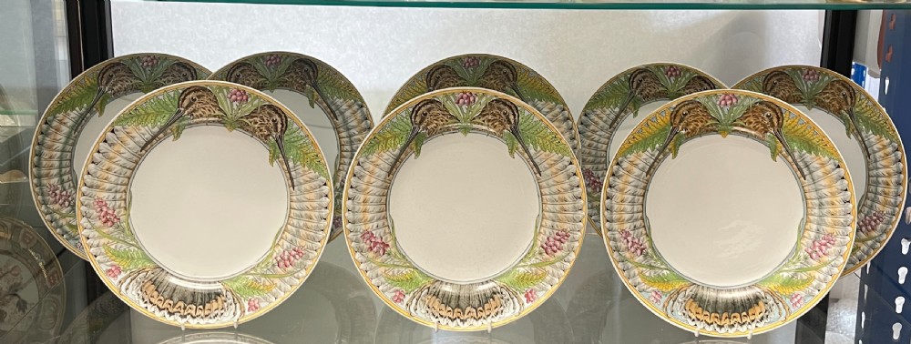 Set of eight 1860-1870 Minton “Game Series” Plates