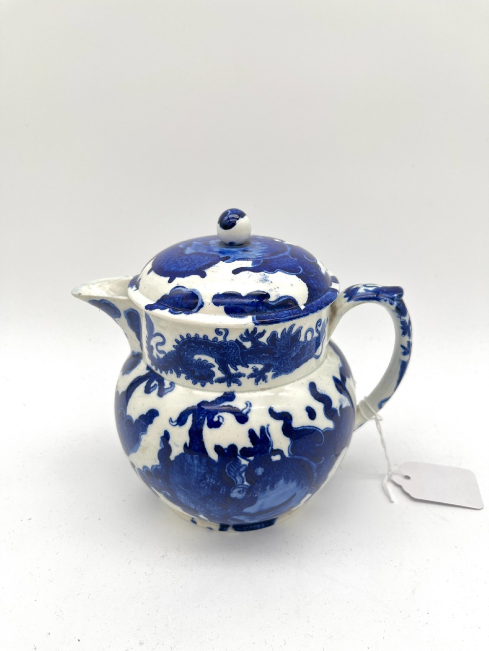 Spode Blue & White Hot Toast Jug with rare Dragon Pattern. Early 19th Century View III
