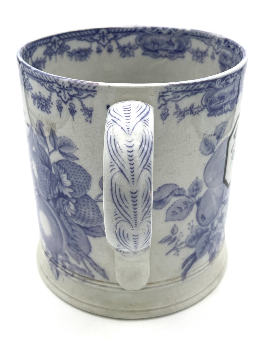 Rare Large Mulberry Loving Mug full of frogs and newts. 1845 View IV