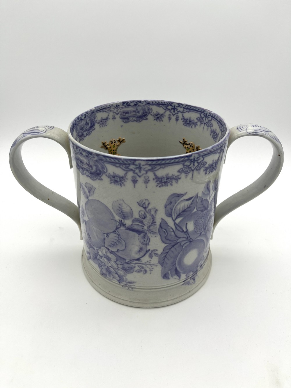 Rare Large Mulberry Loving Mug full of frogs and newts. 1845 View VI