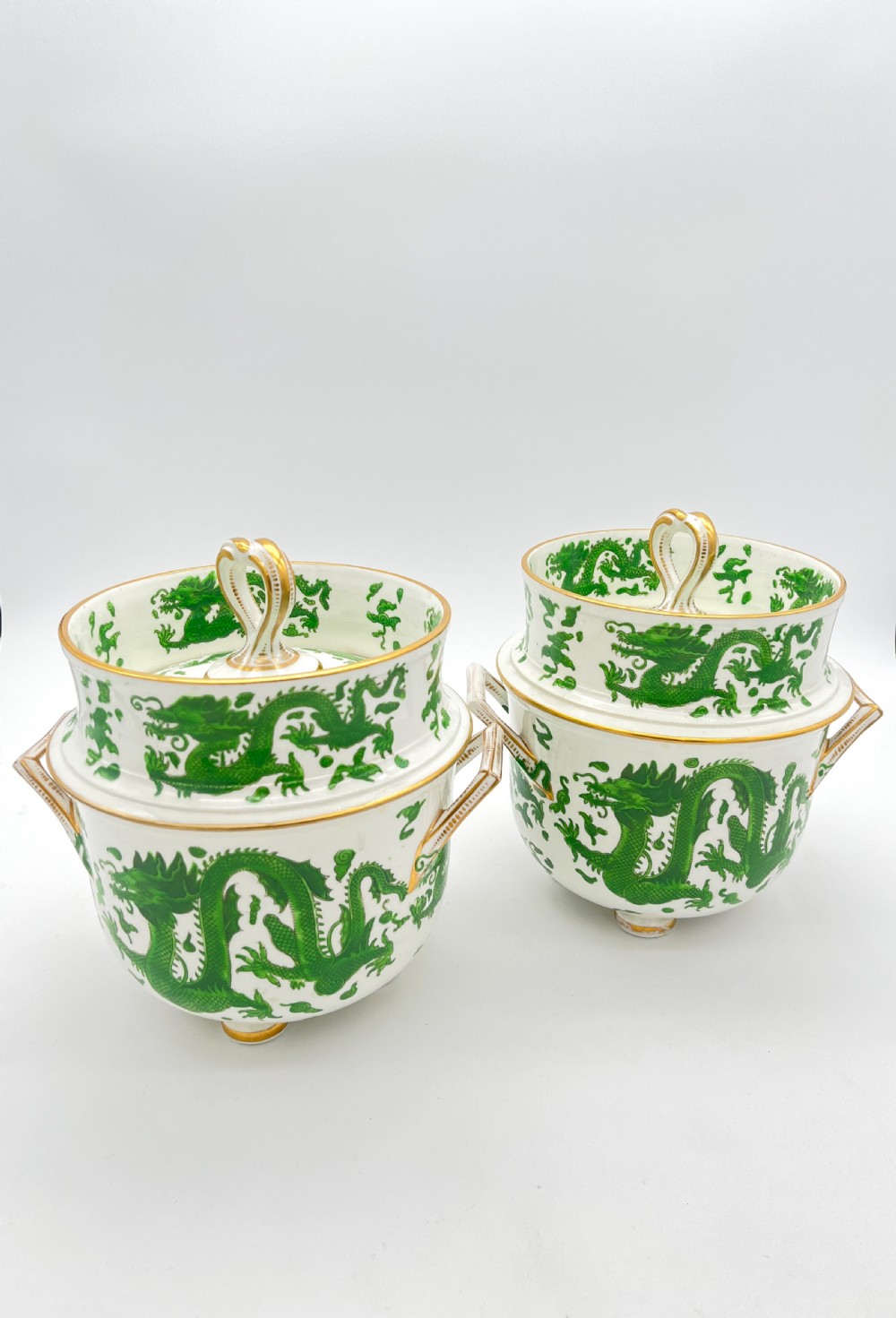 Pair of Rare Coalport Porcelain Ice Pails, circa 1805-1815