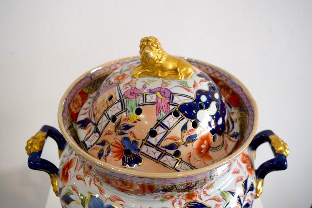 A Rare 1820's Hicks and Meigh Ironstone Potpourri View IV