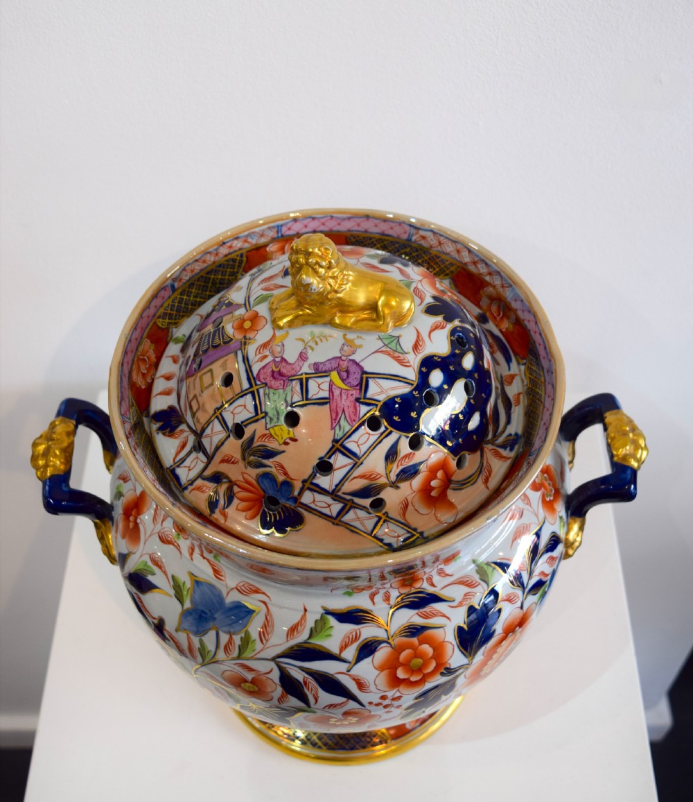 A Rare 1820's Hicks and Meigh Ironstone Potpourri View VII
