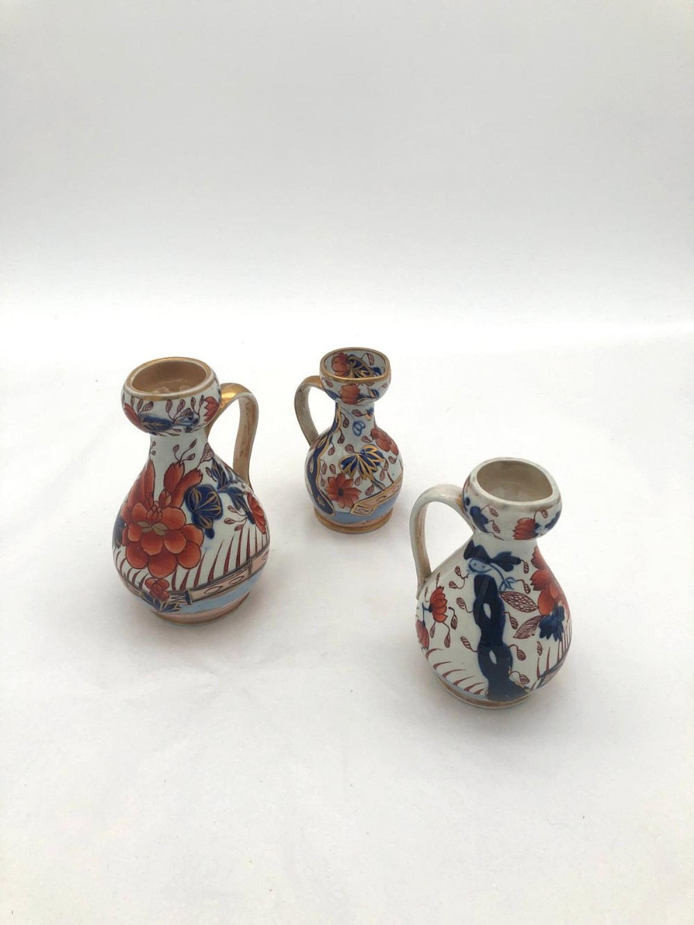 3 Wonderfully Ornate Mason's Ironestone Crocus Jugs