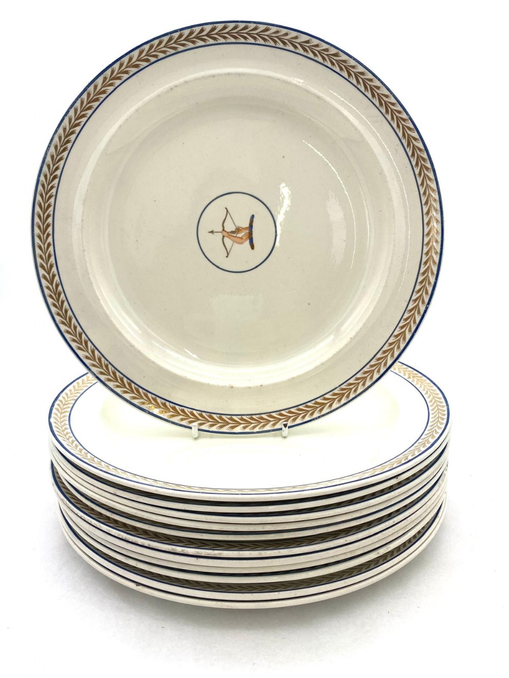 9 Wedgwood  Armorial Creamware Dinner Plates 1780-90