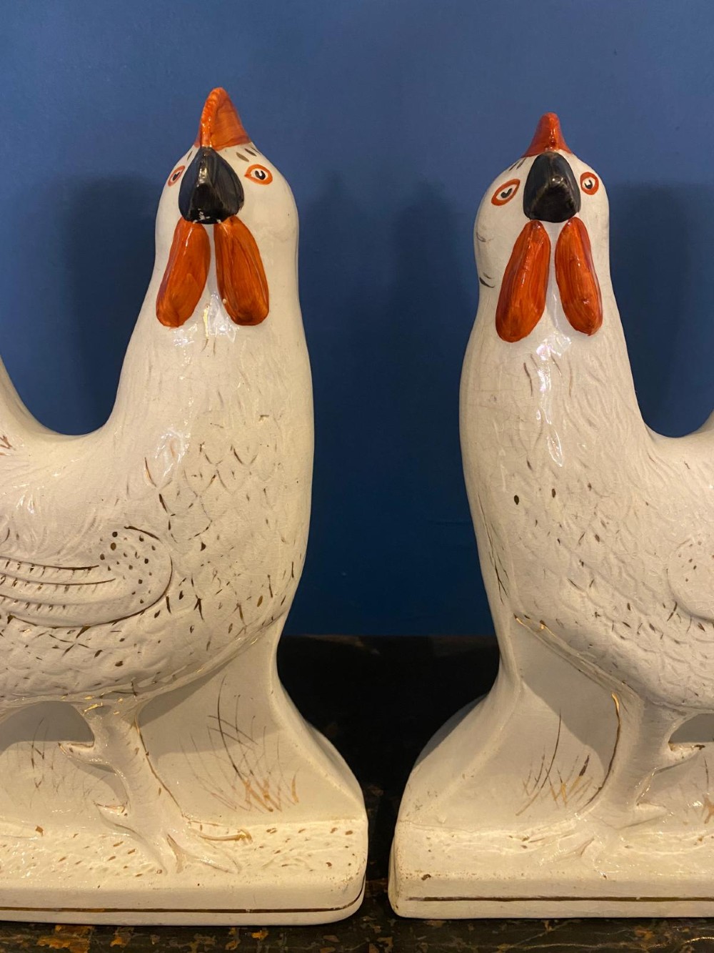 A Charming Pair of Staffordshire Cockerels, circa 1860-70 View II