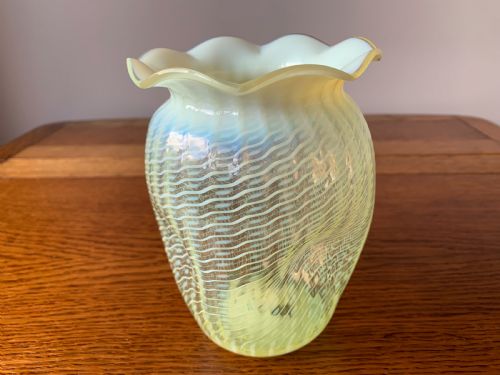 JOHN WALSH 'VASELINE' OR 'URANIUM' GLASS VASE C1890 - ADDITIONAL PHOTO 3