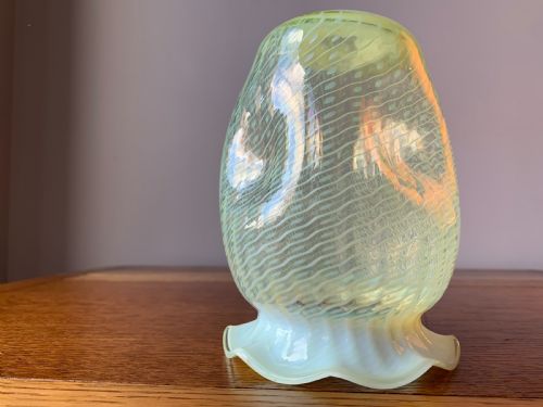 JOHN WALSH 'VASELINE' OR 'URANIUM' GLASS VASE C1890 - ADDITIONAL PHOTO 9