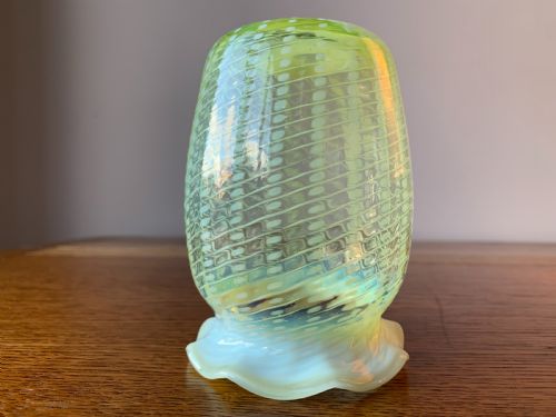 JOHN WALSH 'VASELINE' OR 'URANIUM' GLASS VASE C1890 - ADDITIONAL PHOTO 3