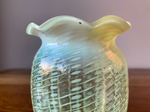 JOHN WALSH 'VASELINE' OR 'URANIUM' GLASS VASE C1890 - ADDITIONAL PHOTO 5
