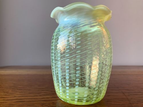JOHN WALSH 'VASELINE' OR 'URANIUM' GLASS VASE C1890 - ADDITIONAL PHOTO 8