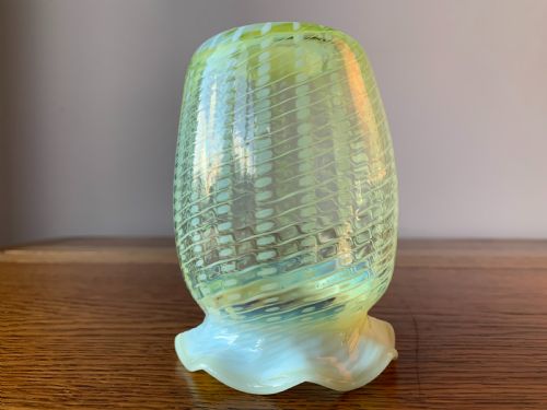 JOHN WALSH 'VASELINE' OR 'URANIUM' GLASS VASE C1890 - ADDITIONAL PHOTO 9