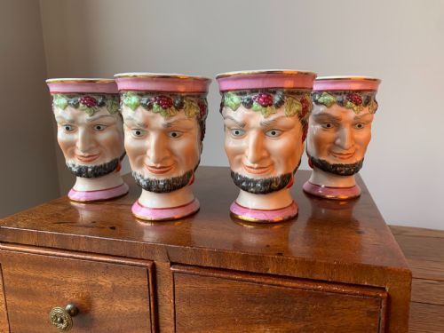 STAFFORDSHIRE BACCHUS SATYR WINE CUPS CIRCA 1870 - ADDITIONAL PHOTO 1