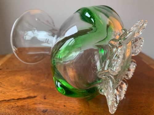 PAIR OF VICTORIAN STOURBRIDGE GREEN CLEAR GLASS VASES - ADDITIONAL PHOTO 13