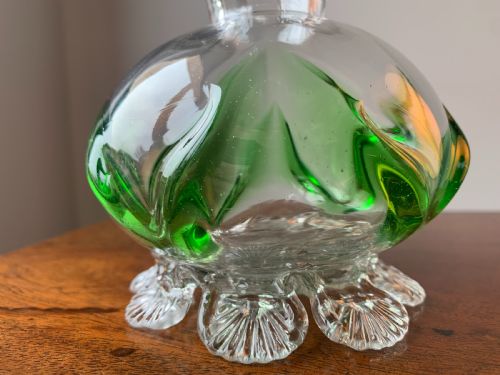 PAIR OF VICTORIAN STOURBRIDGE GREEN CLEAR GLASS VASES - ADDITIONAL PHOTO 15