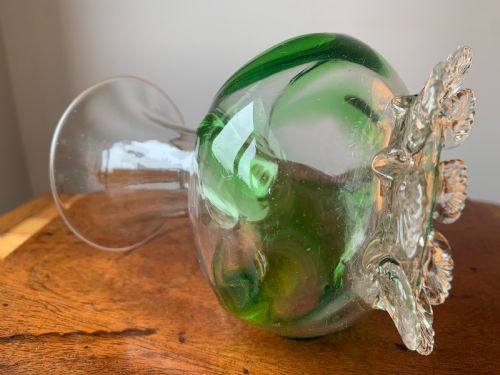 PAIR OF VICTORIAN STOURBRIDGE GREEN CLEAR GLASS VASES - ADDITIONAL PHOTO 18