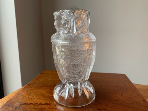 GLASS OWL TOBACCO JAR MATTHEW TURNBULL CIRCA 1888 - ADDITIONAL PHOTO 5