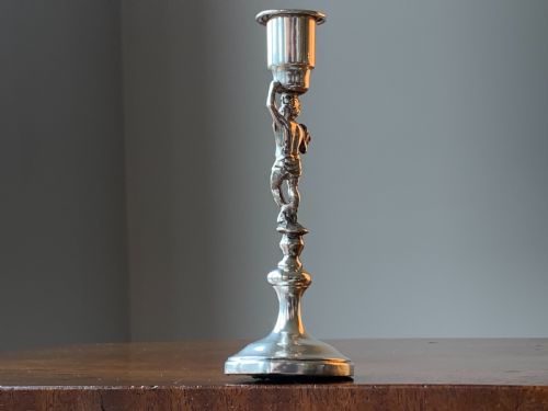 MINIATURE BACCHUS SILVER CANDLESTICK BIRMINGHAM 1902 BY WILLIAM AITKEN - ADDITIONAL PHOTO 3