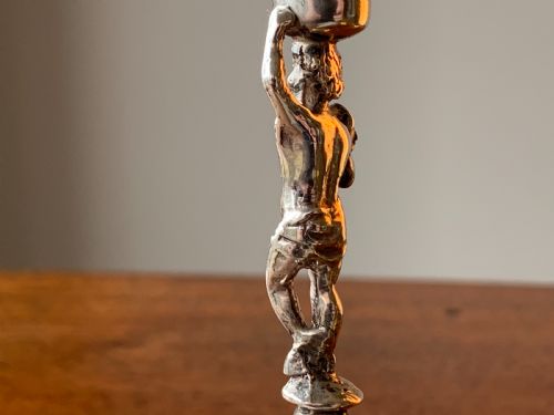 MINIATURE BACCHUS SILVER CANDLESTICK BIRMINGHAM 1902 BY WILLIAM AITKEN - ADDITIONAL PHOTO 5
