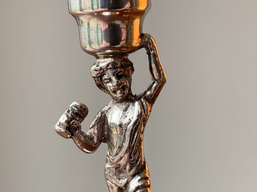 MINIATURE BACCHUS SILVER CANDLESTICK BIRMINGHAM 1902 BY WILLIAM AITKEN - ADDITIONAL PHOTO 6