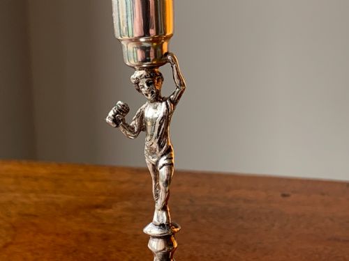 MINIATURE BACCHUS SILVER CANDLESTICK BIRMINGHAM 1902 BY WILLIAM AITKEN - ADDITIONAL PHOTO 9
