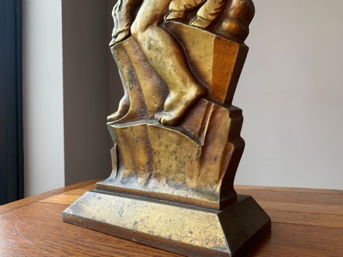 THE BIRMINGHAM GUILD ART DECO FIRESIDE COMPANION SET OF A CHILD LAMB CIRCA 1930 - ADDITIONAL PHOTO 20